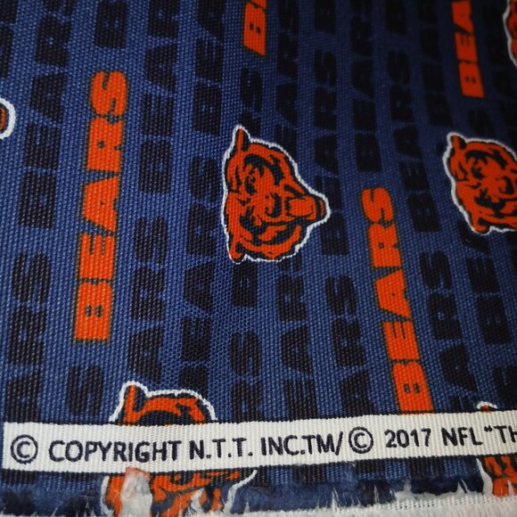 5 Yards NFL Chicago Bears Cotton Canvas Fabric Fabric Traditions BLue Orange - Picture 3 of 11